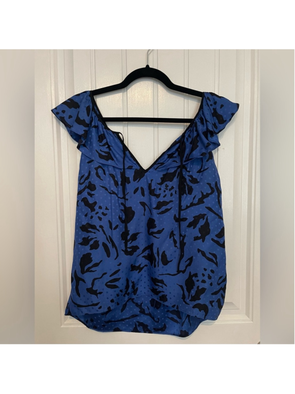 Yumi Kim / Silk Blouse / Black & Blue / XS